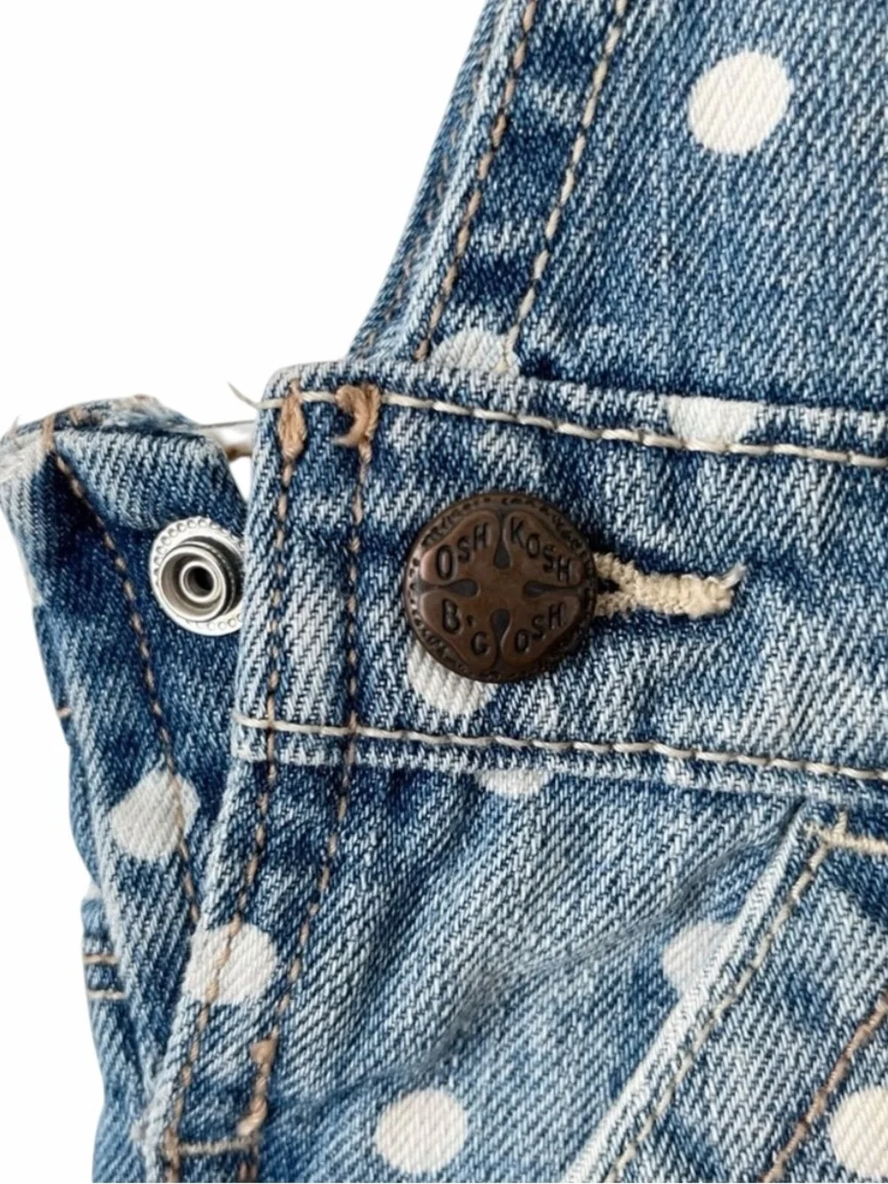 OshKosh B'gosh Blue and White Denim Overalls